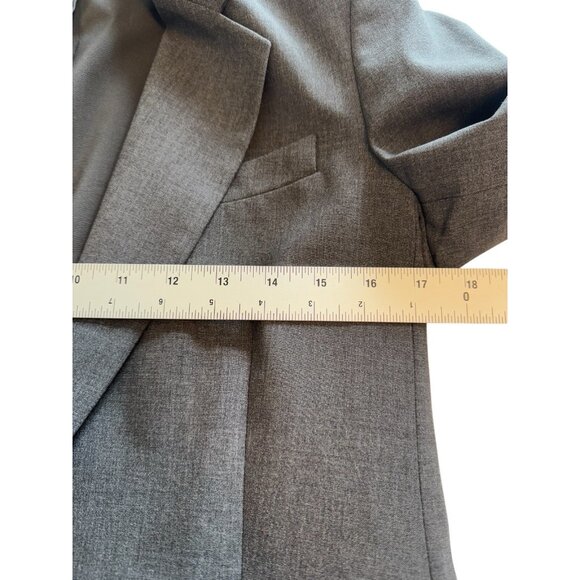 Theory Charcoal Gray Wool Blazer Women's Size 10 Gabe N Edition Single Breasted - Picture 5 of 10